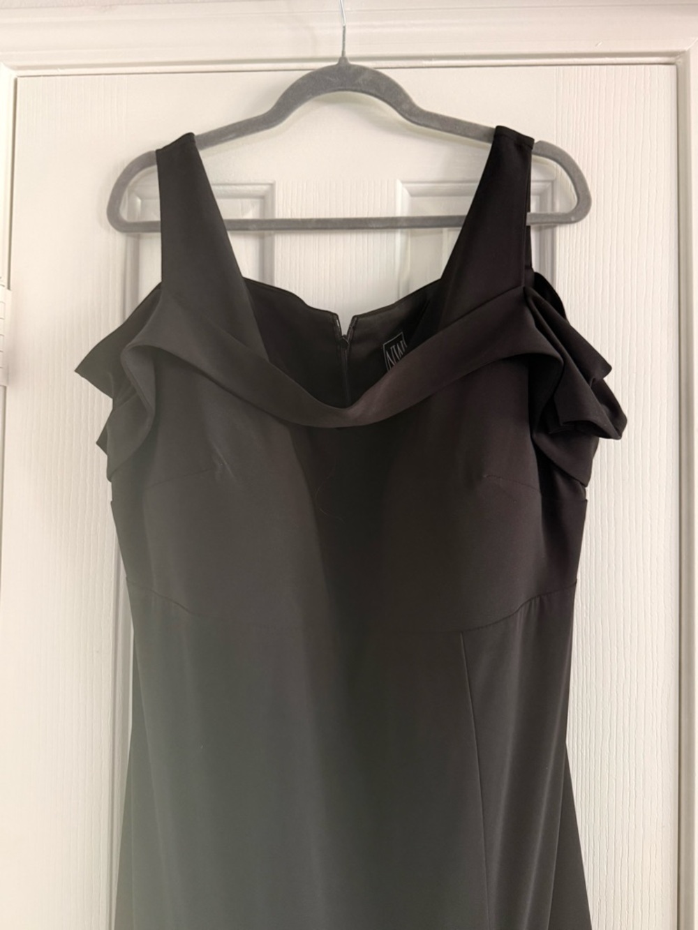 Night Way Collections Black One-Shoulder Ruffle Maxi Dress